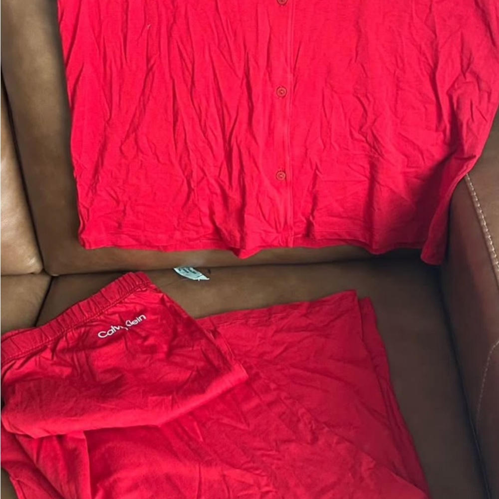 Calvin Klein Bright Red Lounge Pajama Set